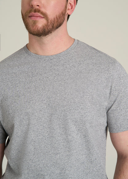 Core Cotton Crewneck Tee for Tall Men in Heathered Grey