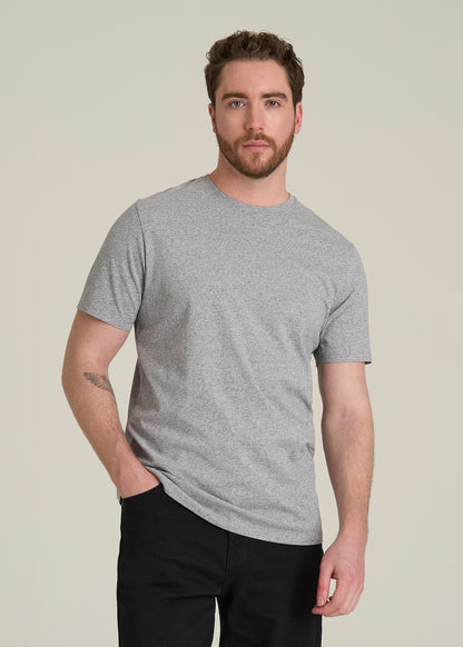 Core Cotton Crewneck Tee for Tall Men in Heathered Grey