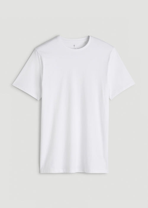 Core Cotton Crewneck Tee for Tall Men in White