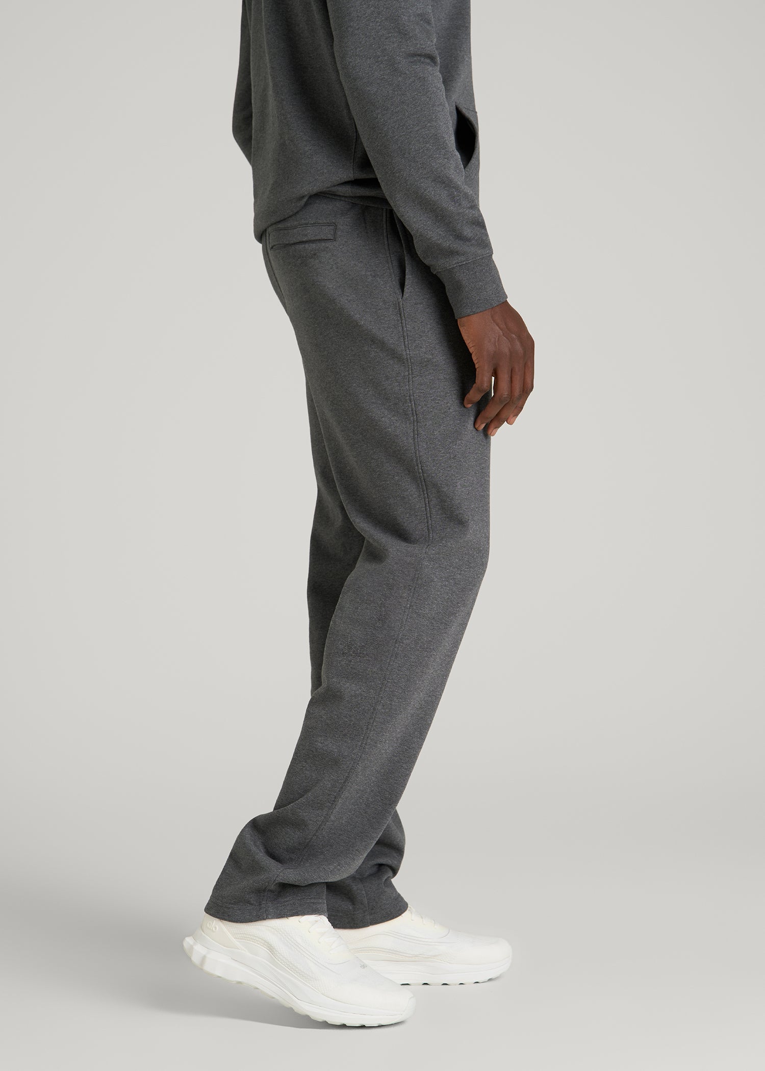 Core Motion Fleece Straight Leg Sweatpants for Tall Men in Charcoal Mix