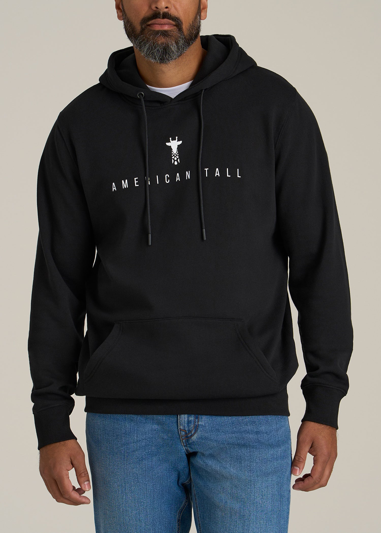 Regular Corporate Logo Hoodie for Men in Black