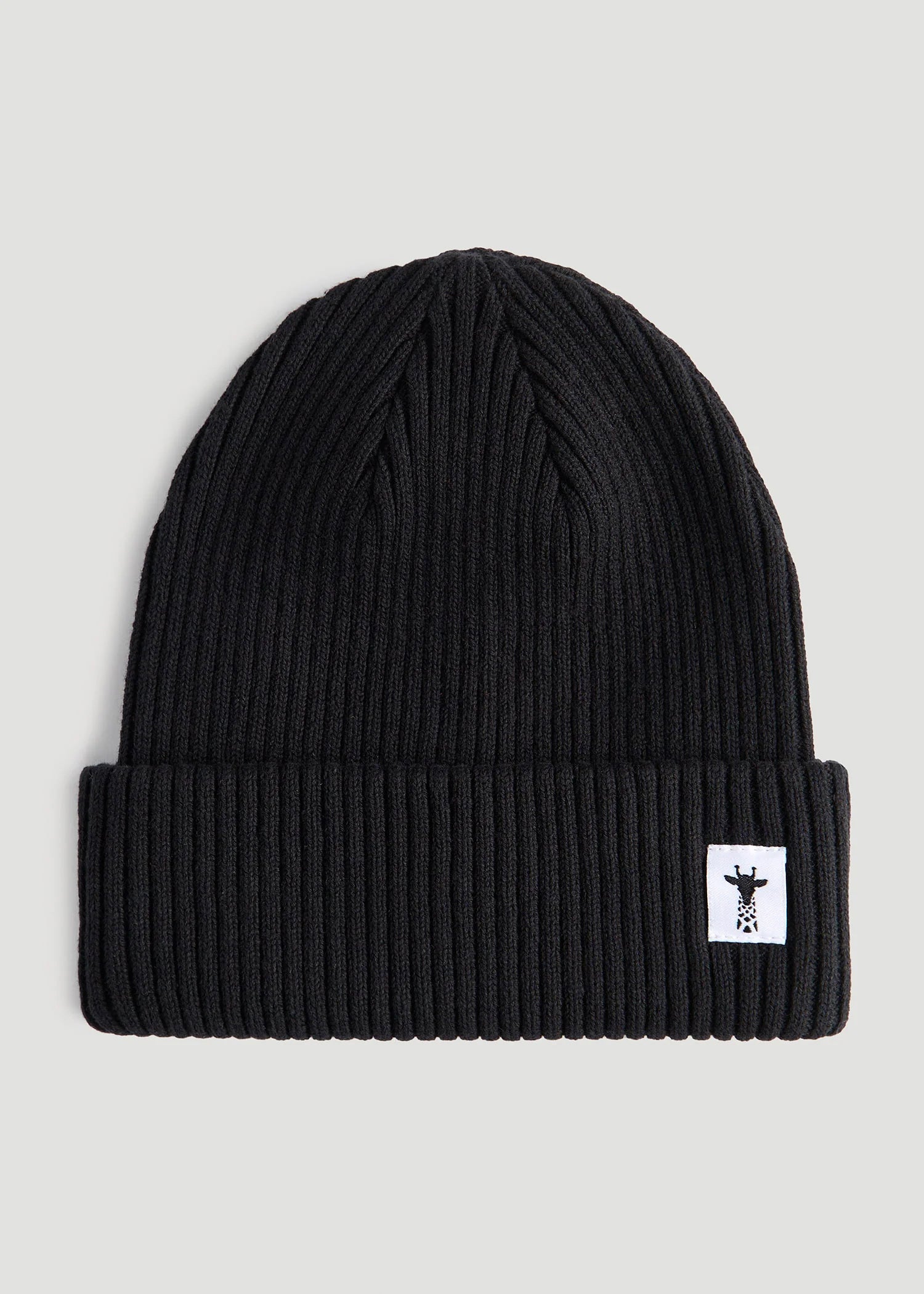Cotton Beanie for Tall Men in Black