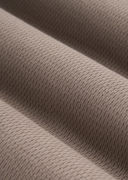 Double Honeycomb Thermal Long-Sleeve Henley Shirt for Tall Men in Dark Sand