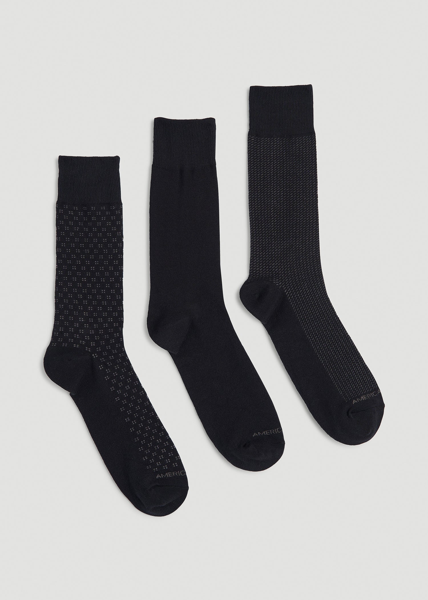 Dress Socks Size 14 to 17 (3-Pack) for Tall Men in Black