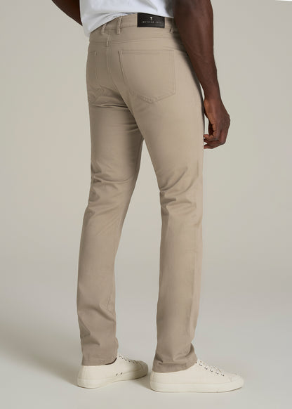 Dylan Slim Fit Five-Pocket Pants For Tall Men in Desert Khaki