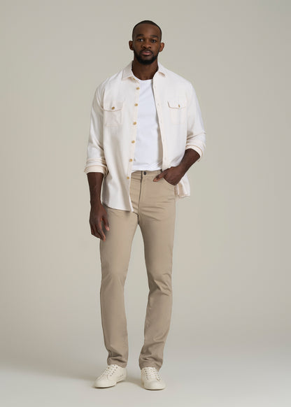 Dylan Slim Fit Five-Pocket Pants For Tall Men in Desert Khaki