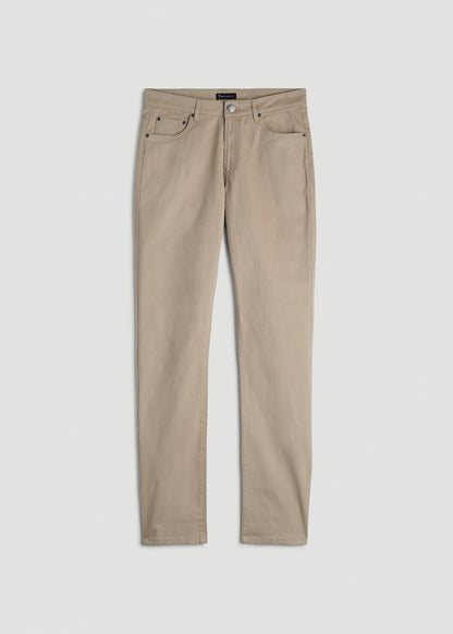 Dylan Slim Fit Five-Pocket Pants For Tall Men in Desert Khaki
