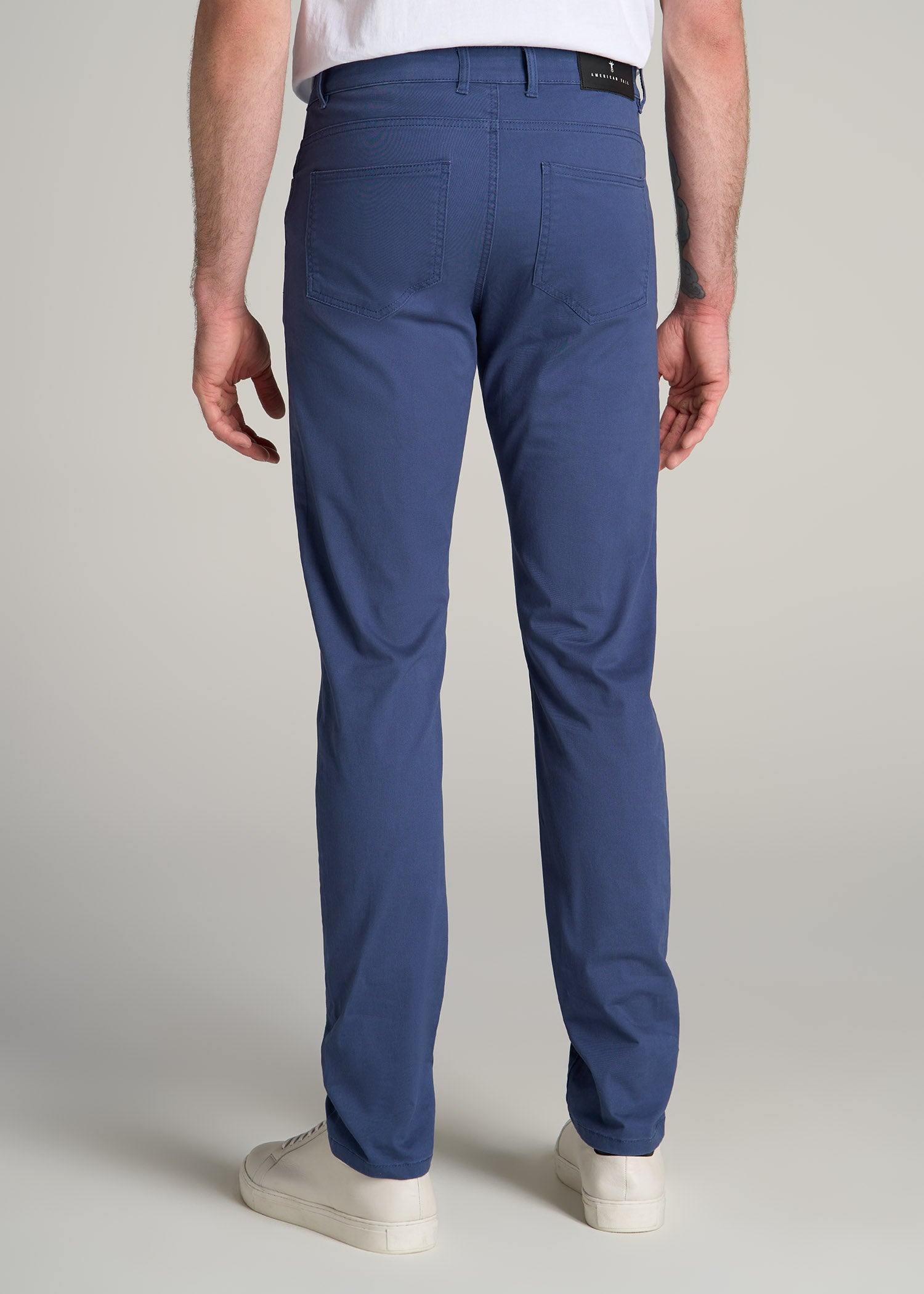 Dylan Slim Fit Five-Pocket Pants For Tall Men in Steel Blue