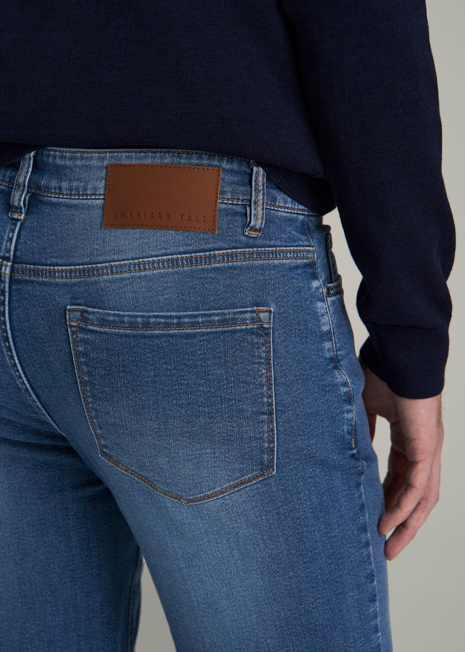 Dylan Slim Fit Jeans for Tall Men in Classic Mid Blue