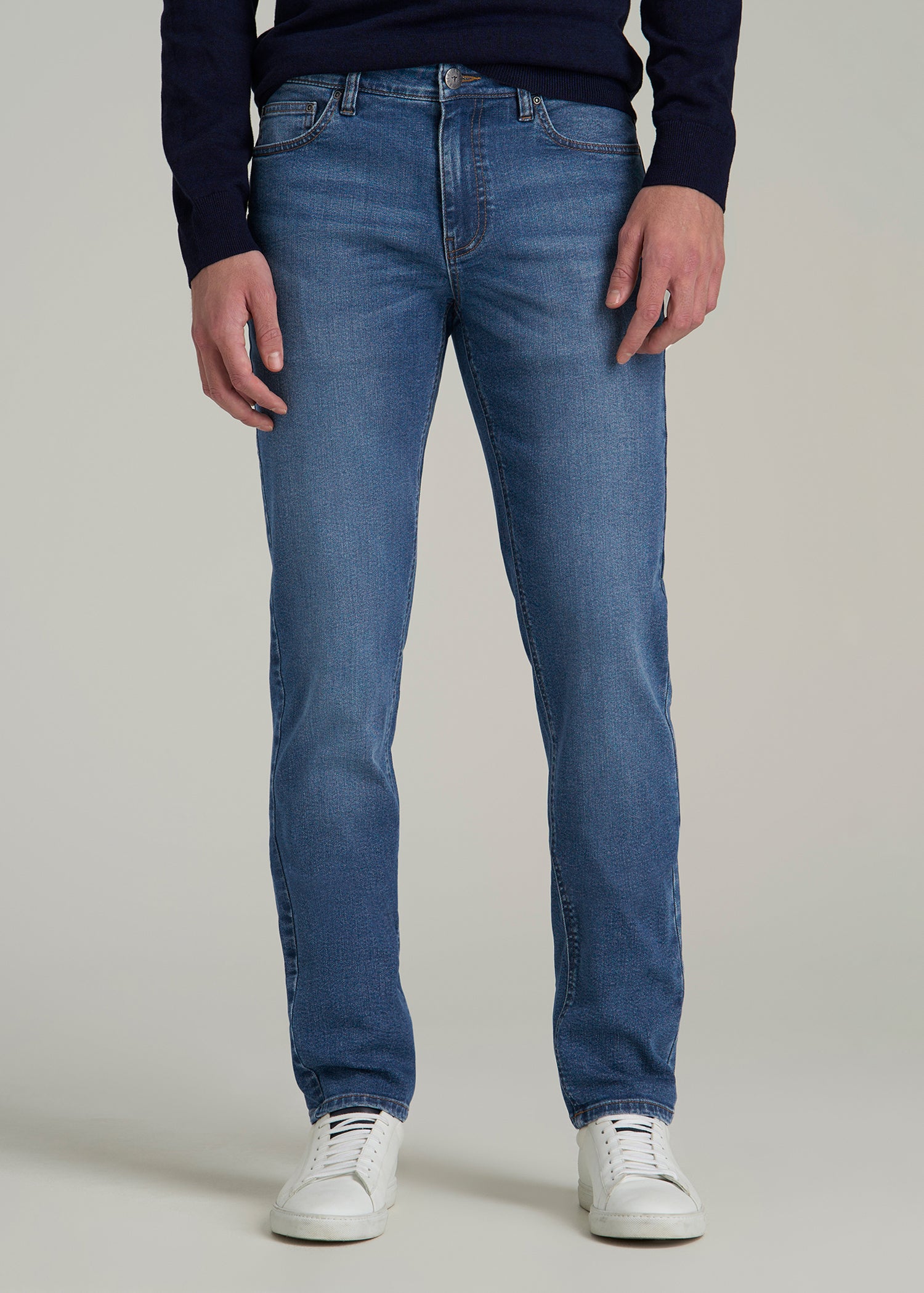 Dylan Slim Fit Jeans for Tall Men in Classic Mid Blue