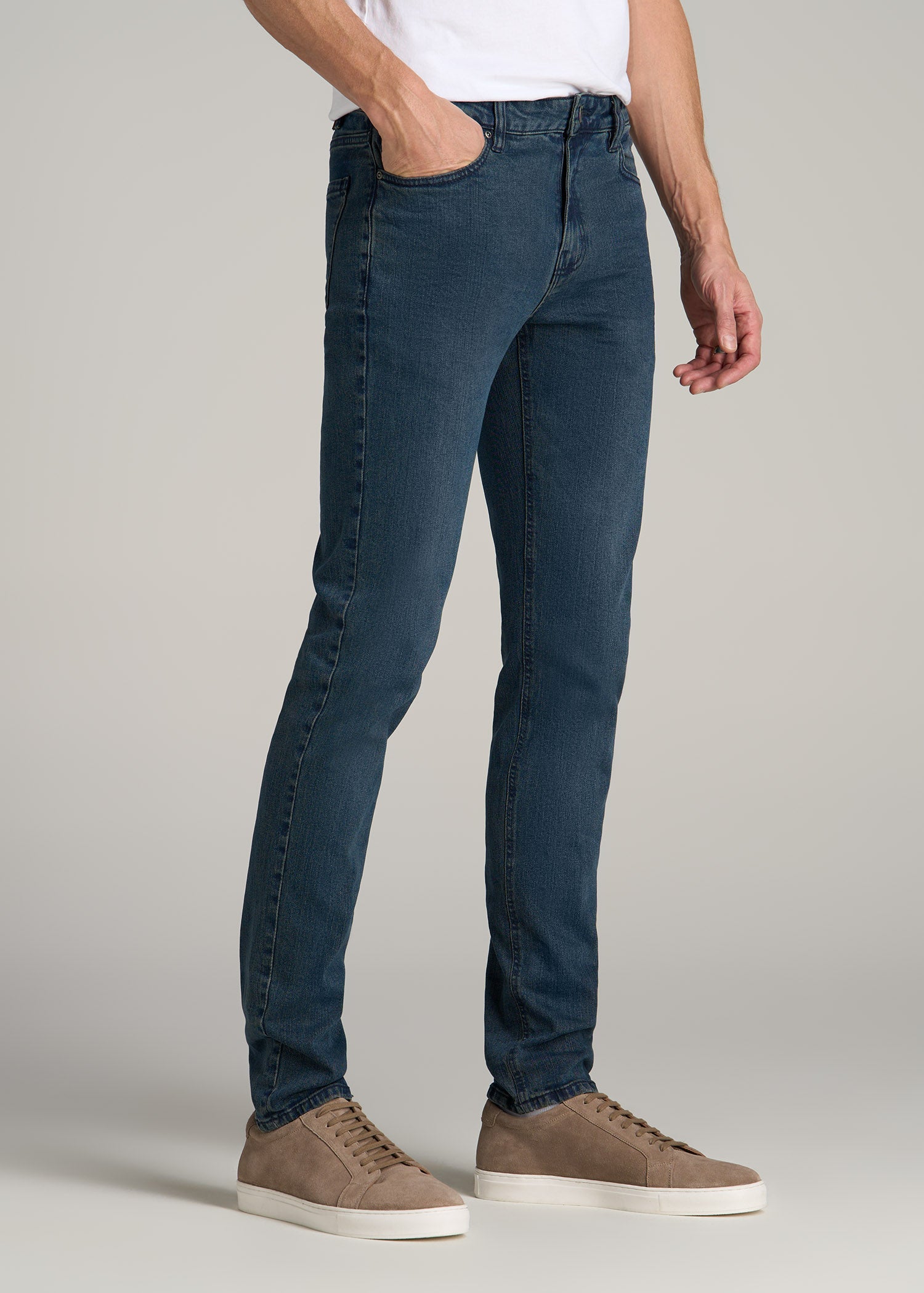 Dylan Slim Fit Jeans for Tall Men in Coastal Blue