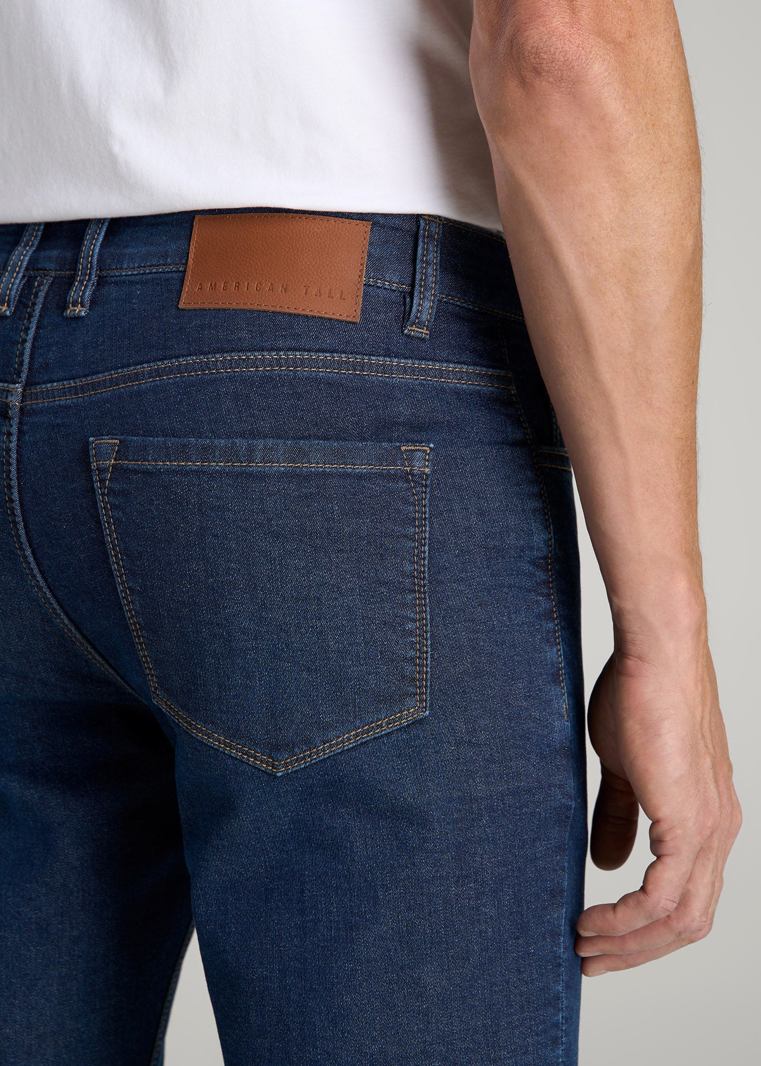 Dylan Slim Fit Fleeced Jeans for Tall Men in Colorado Blue Wash
