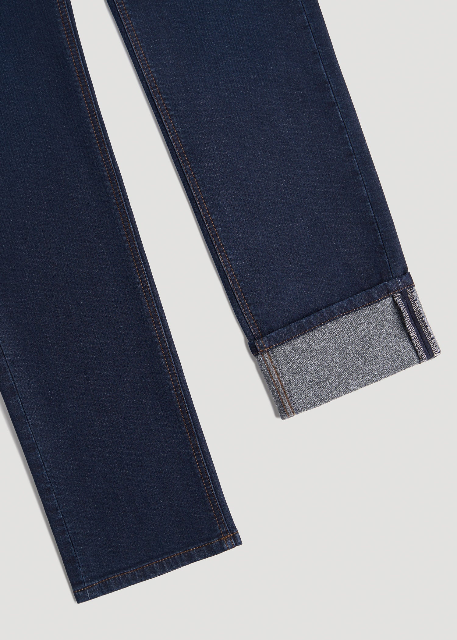 Dylan Slim Fit Fleeced Jeans for Tall Men in Rockies Blue