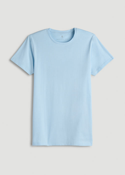 The Essential Modern Fit Crewneck Tee for Tall Men in Ice Blue