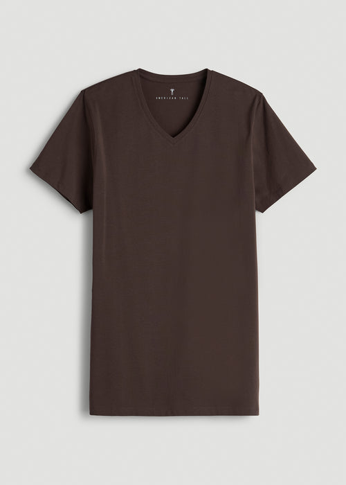 The Essential Modern Fit V-Neck Tee for Tall Men in Espresso