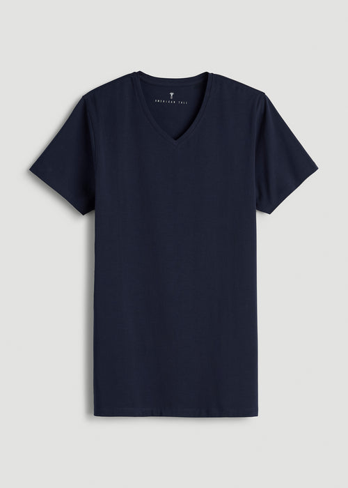 The Essential Modern Fit V-Neck Tee for Tall Men in Navy