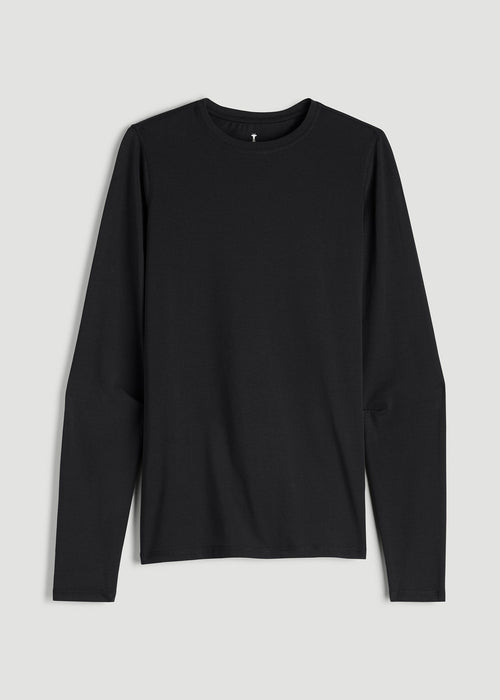 The Essential Slim Fit Long Sleeve Tee for Tall Men in Black