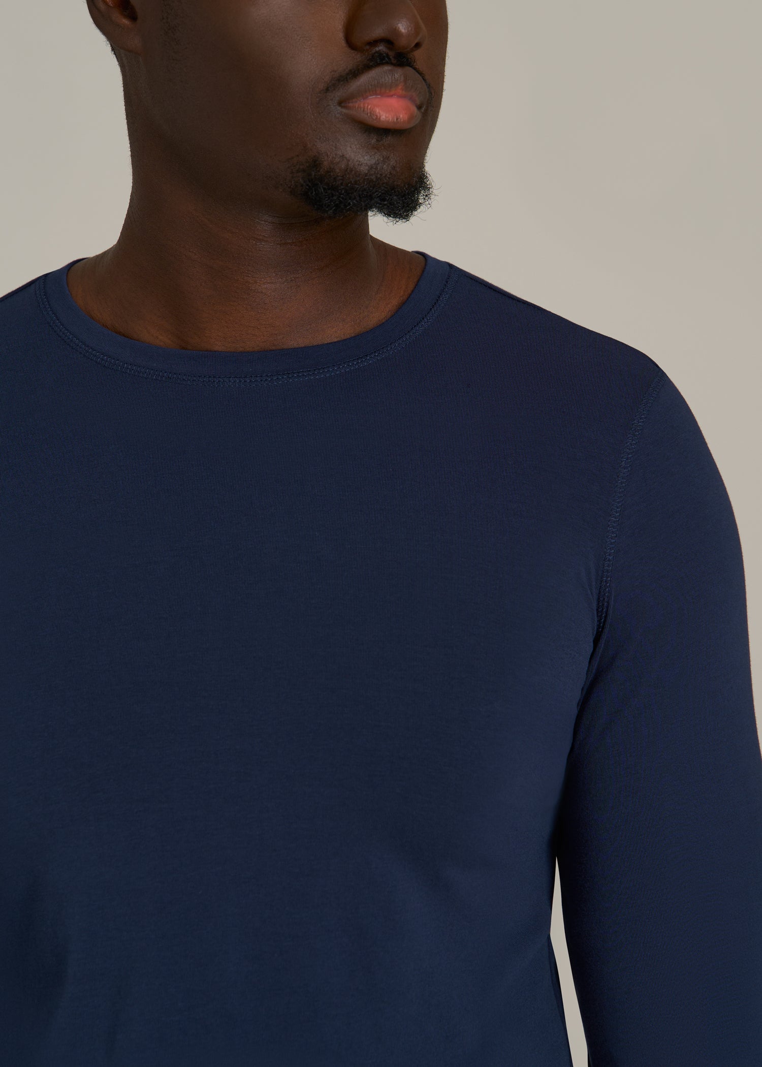 The Essential SLIM-FIT Long Sleeve Tee for Tall Men in Navy