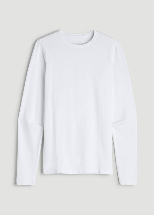 The Essential Slim Fit Long Sleeve Tee for Tall Men in White