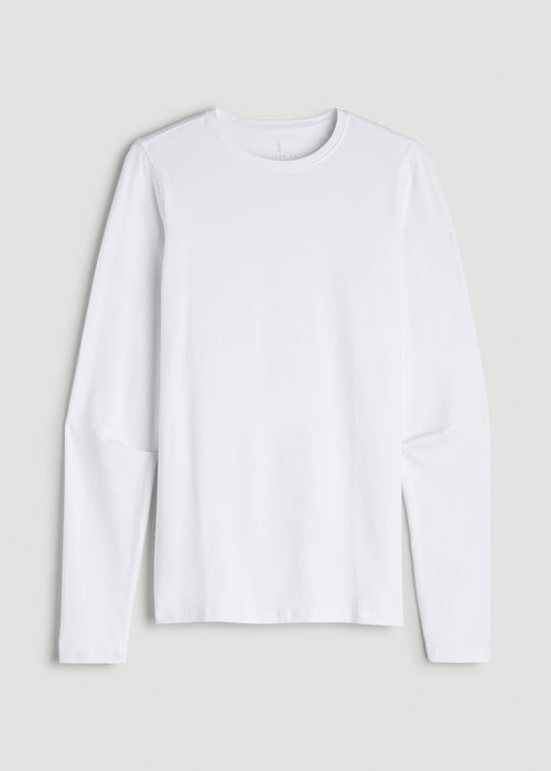 The Essential SLIM-FIT Long Sleeve Tee for Tall Men in White