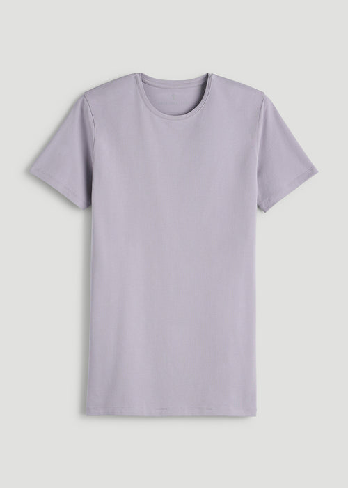 The Essential Slim Fit Crewneck Tee for Tall Men in Dusty Lilac
