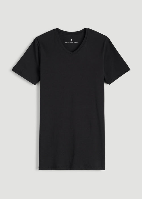 The Essential Slim Fit V-Neck Tee for Tall Men in Black