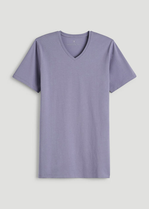 The Essential Slim Fit V-Neck Tee for Tall Men in Blue Granite