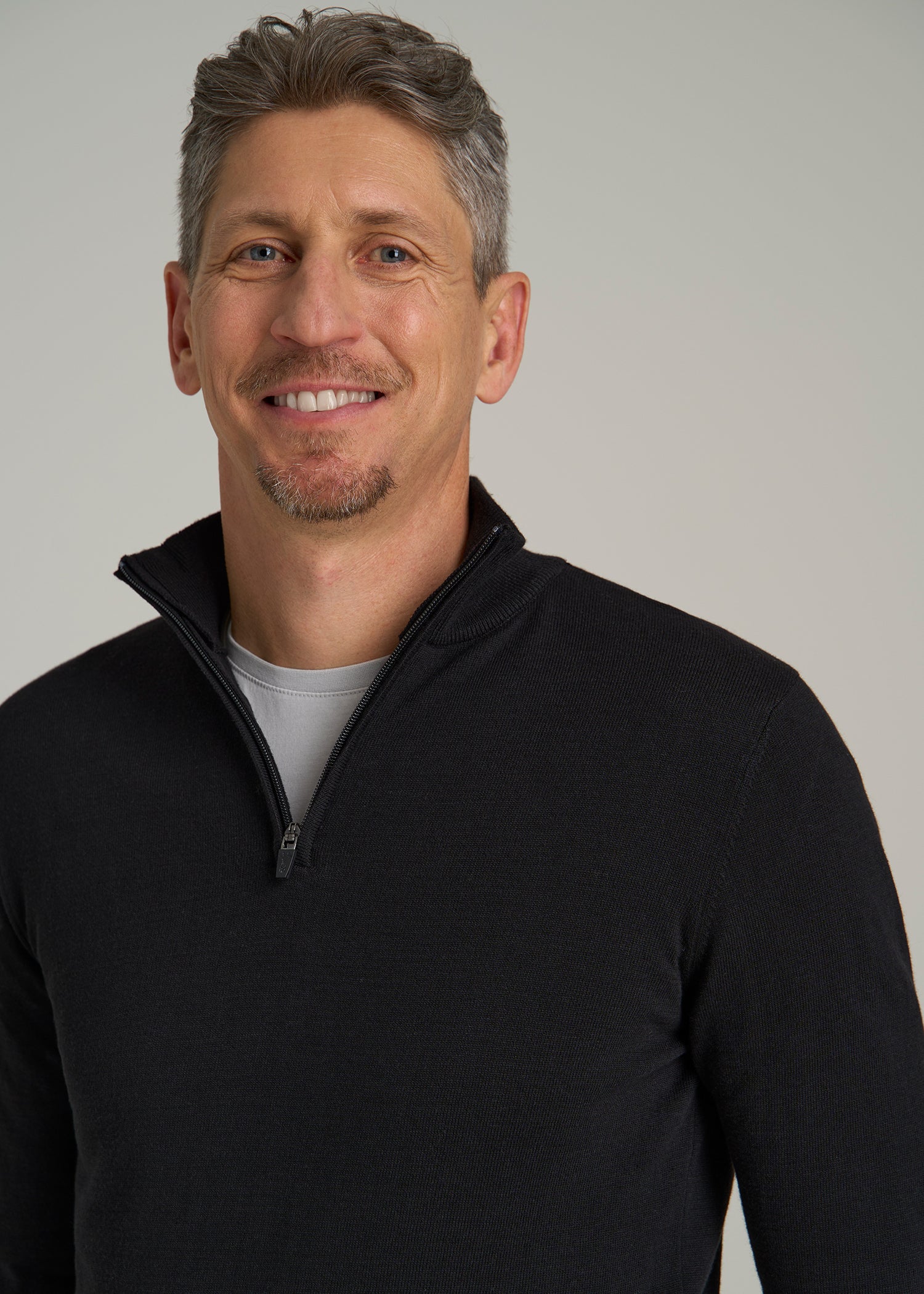 Everyday Quarter-Zip Sweater for Tall Men in Black