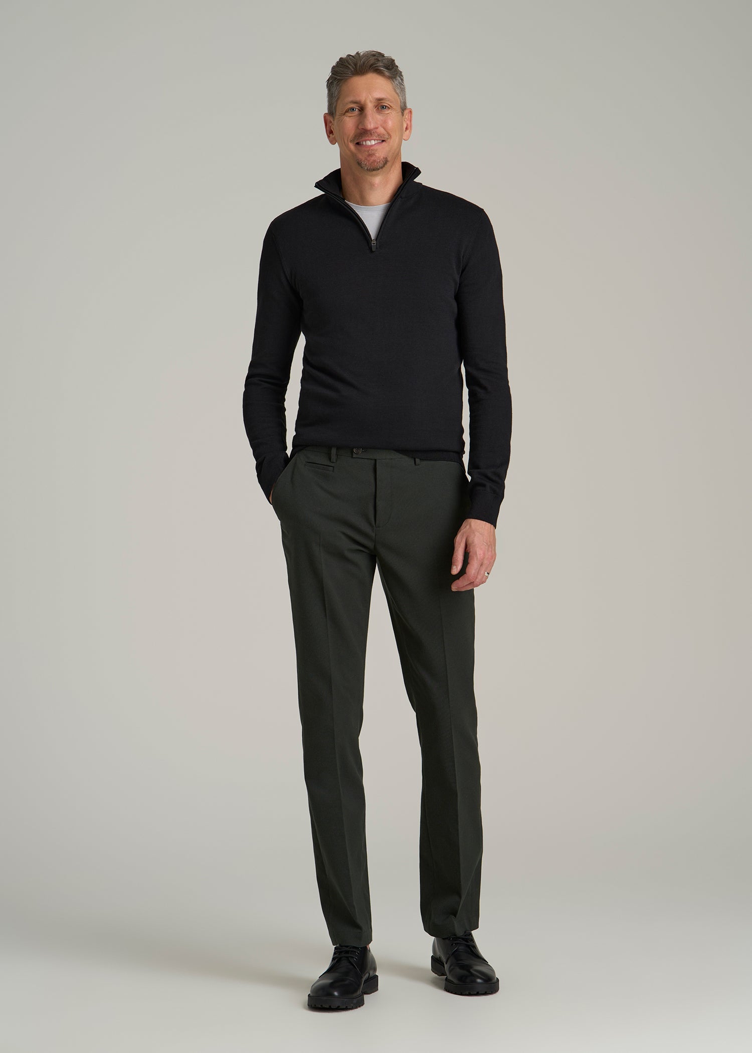 Everyday Quarter-Zip Sweater for Tall Men in Black