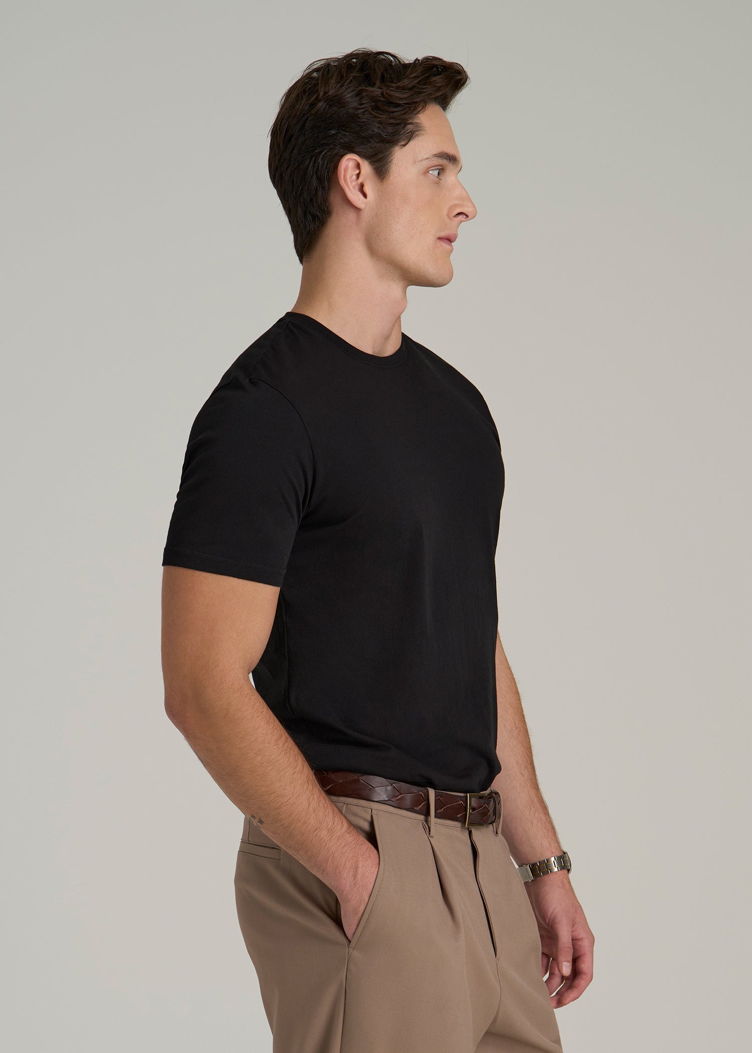 The Everyday Regular Fit Crewneck T-Shirt for Tall Men in Black