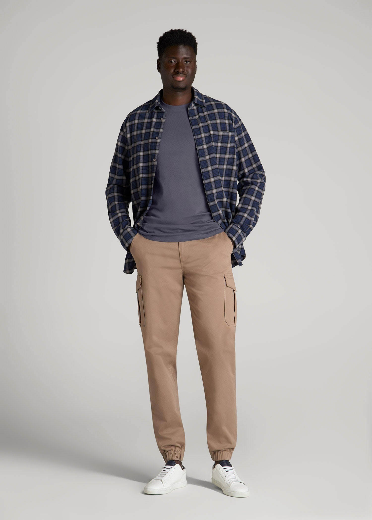 The Everyday Regular Fit Crewneck T-Shirt for Tall Men in Grey Blue