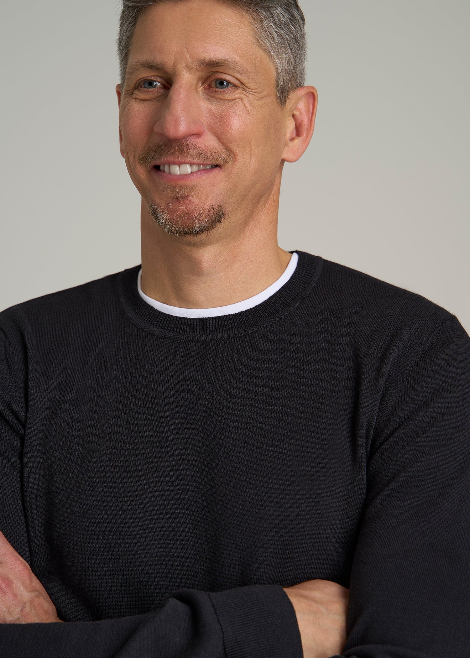 Everyday Crewneck Sweater for Tall Men in Black