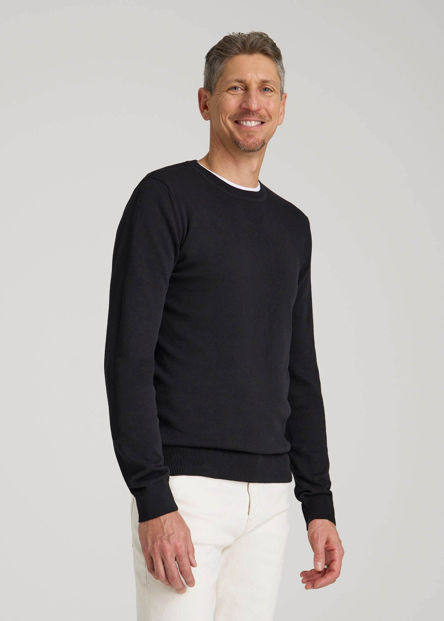 Everyday Crewneck Sweater for Tall Men in Black