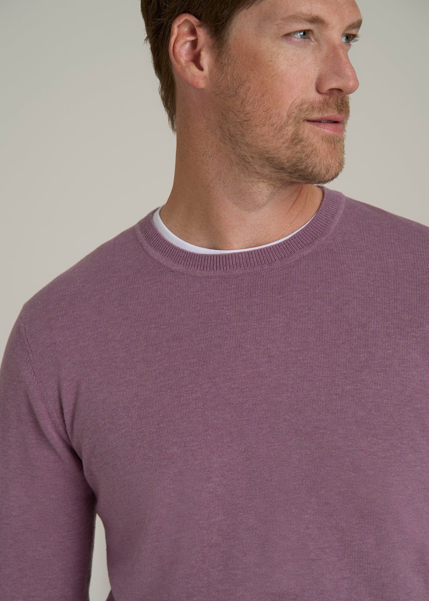 Everyday Crewneck Sweater for Tall Men in Grapeade