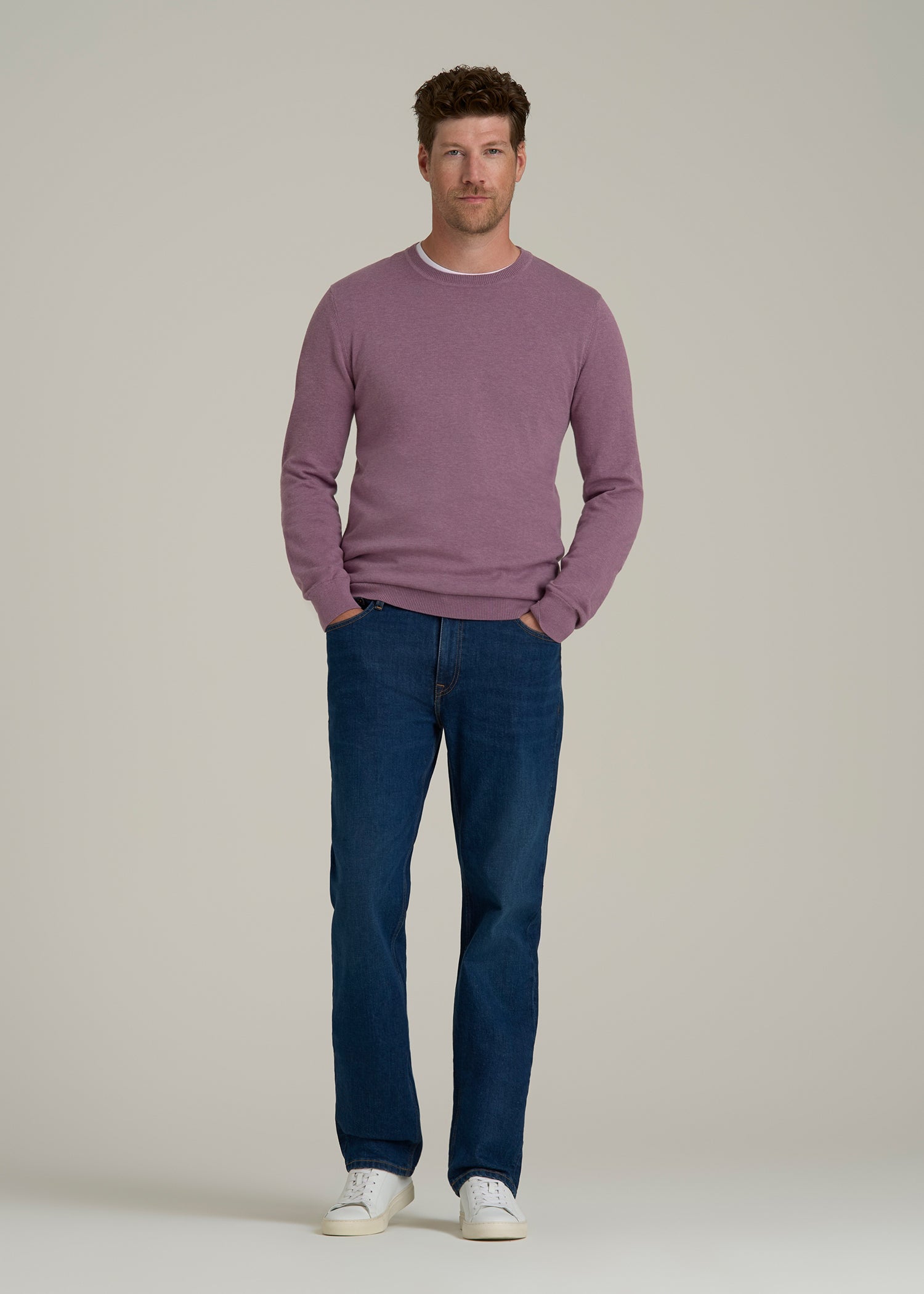 Everyday Crewneck Sweater for Tall Men in Grapeade