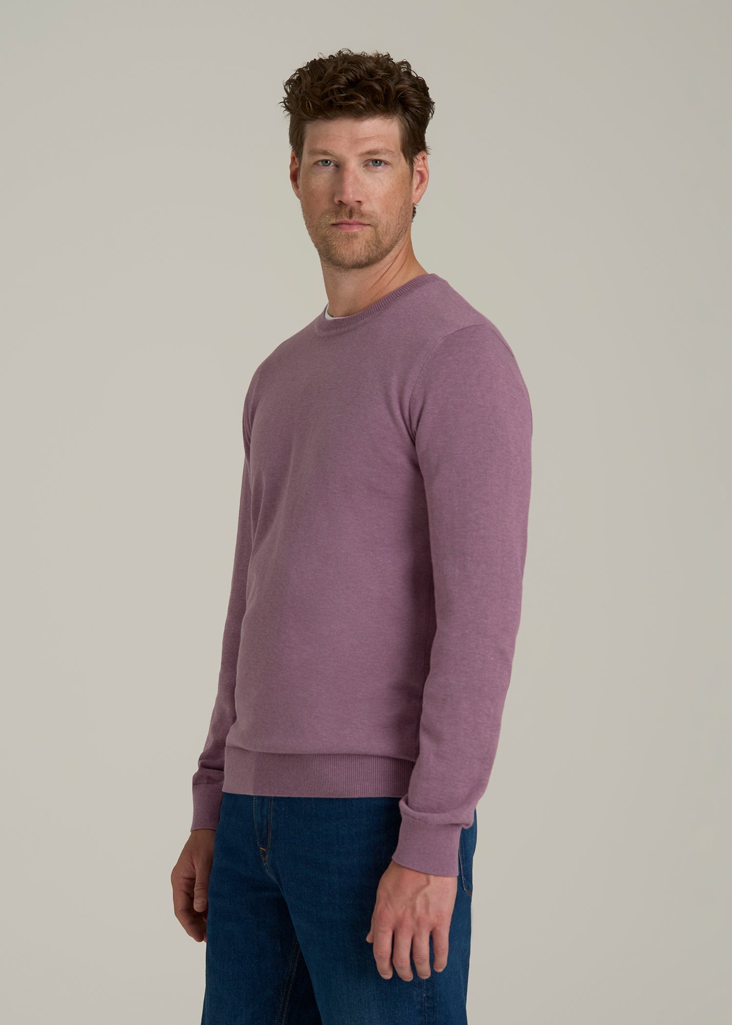 Everyday Crewneck Sweater for Tall Men in Grapeade