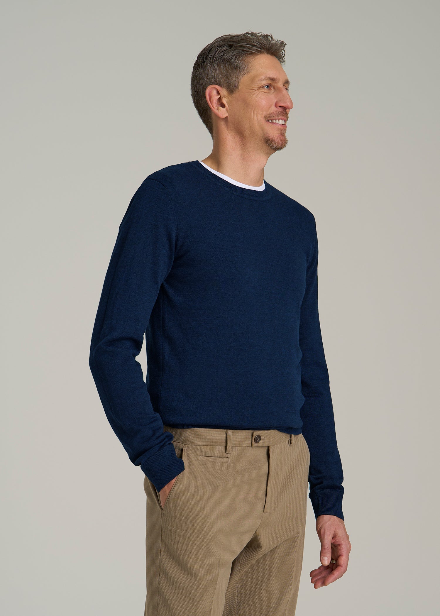 Everyday Crewneck Sweater for Tall Men in Patriot Blue