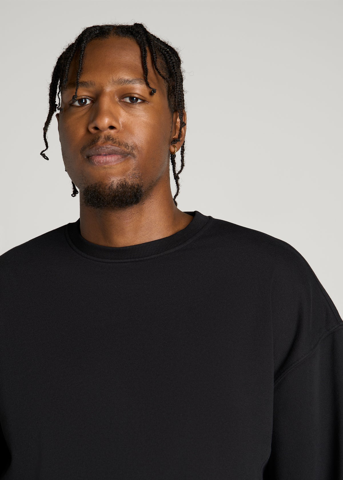 Everyday Fleece Crewneck for Tall Men in Black