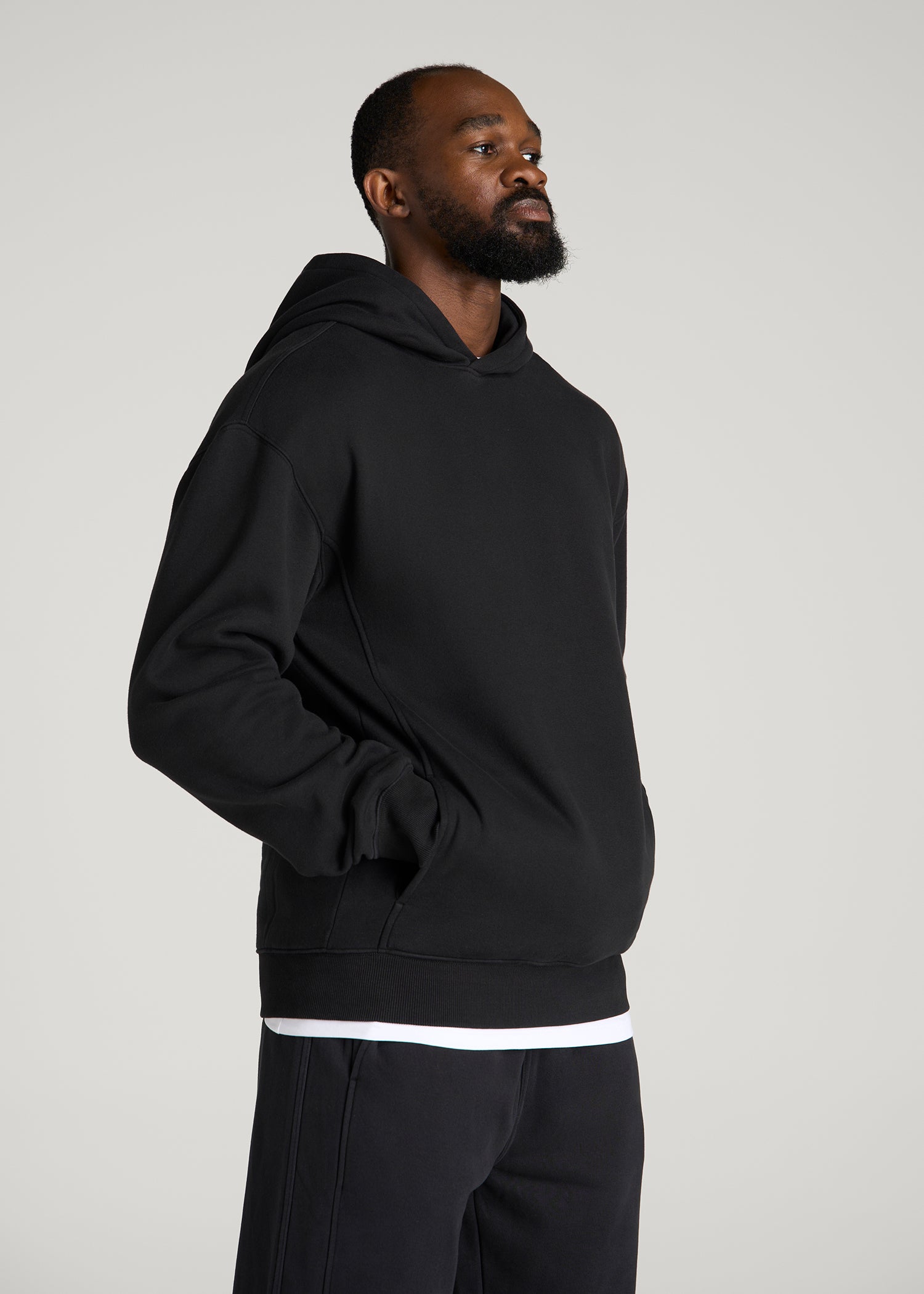 Everyday Fleece Popover Hoodie for Tall Men in Black