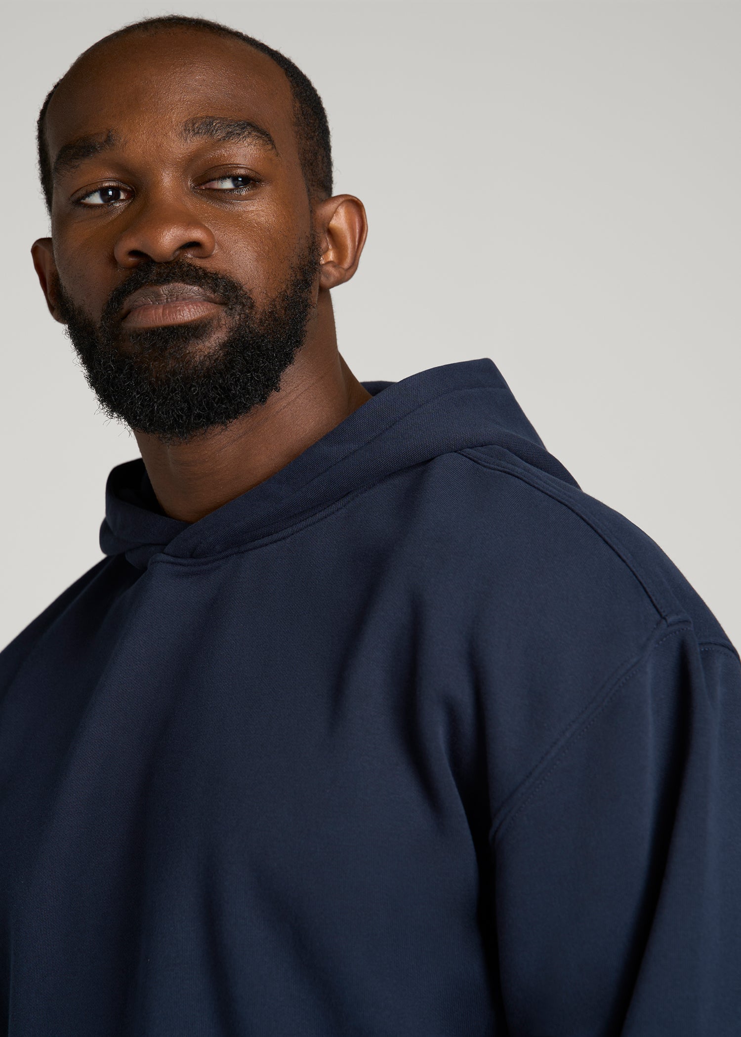 Everyday Fleece Popover Hoodie for Tall Men in Royal Navy