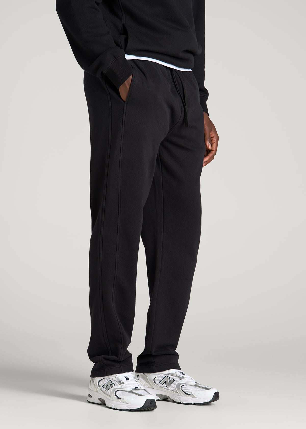 Everyday Fleece Straight Leg Sweatpants for Tall Men in Black