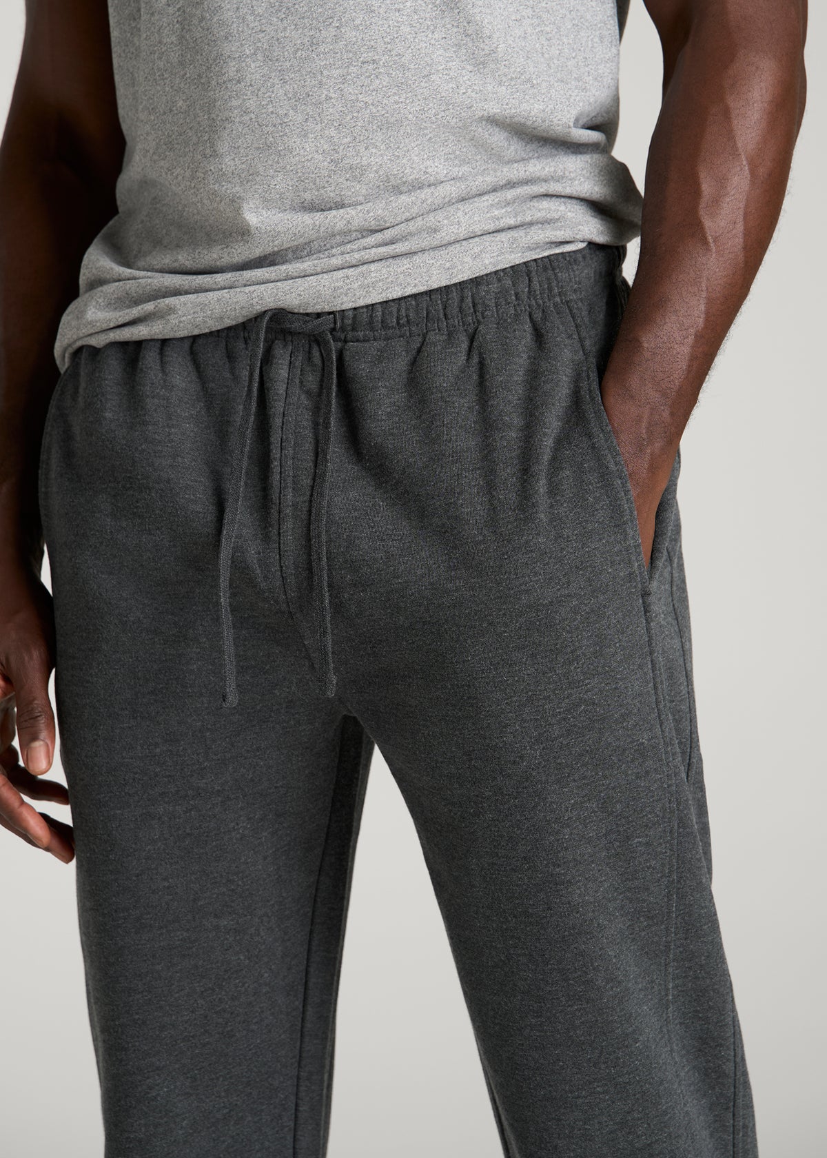 Everyday Fleece Straight Leg Sweatpants for Tall Men in Charcoal Mix