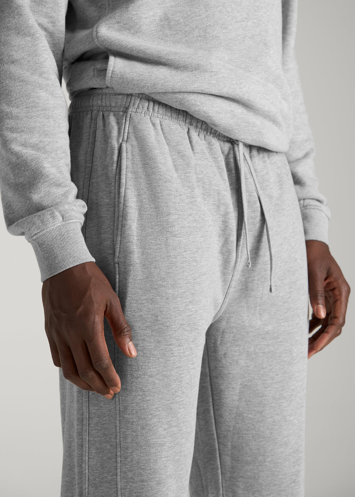 Everyday Fleece Straight Leg Sweatpants for Tall Men in Grey Mix