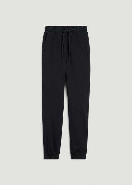 Everyday French Terry Cinched Bottom Sweatpants for Tall Men in Black