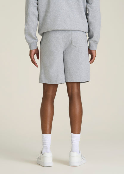 Everyday French Terry Shorts for Tall Men in Grey Mix