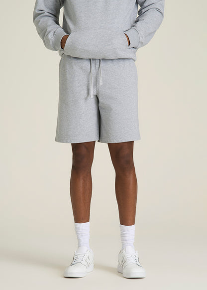 Everyday French Terry Shorts for Tall Men in Grey Mix
