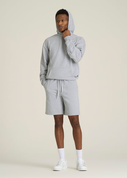 Everyday French Terry Shorts for Tall Men in Grey Mix