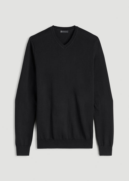Everyday V-Neck Sweater for Tall Men in Black