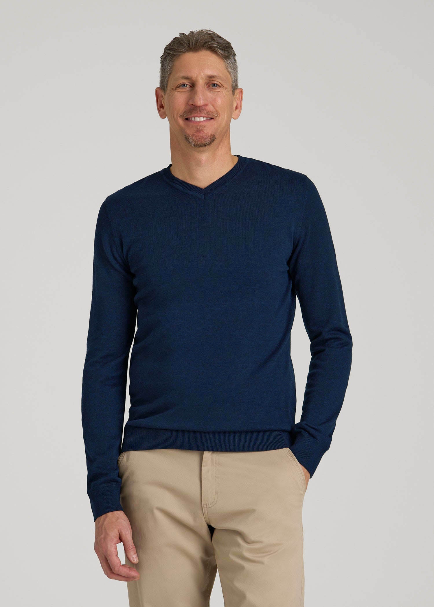 blue dress sweater men Everyday V-Neck for Tall in Patriot S / Tall / Patriot Blue Category_CHRISTMAS lacRébo White And Black Color:Ivory Print Do not bleach