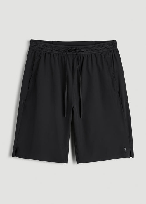 Featherweight Linerless Running Shorts for Tall Men in Black